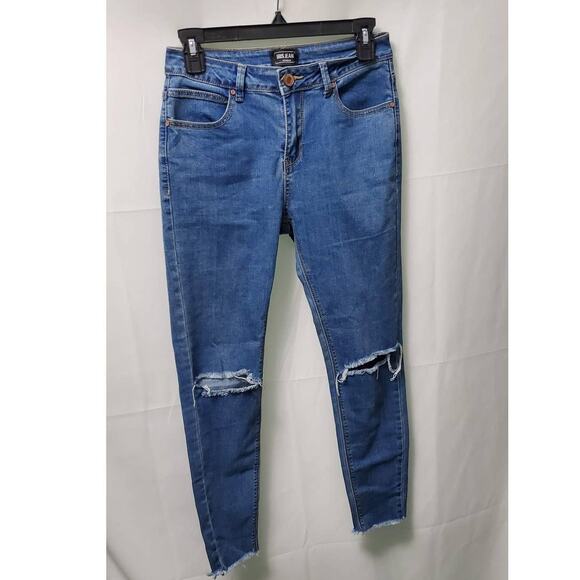 Iris Jeans Los Angeles 1P8881 Distressed Look Blue Jeans Size 5 ~ Grunge Street - Picture 2 of 13